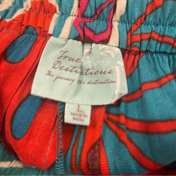 True Destinations Beach Culottes Sz Small Floral Wide Leg Pants Tropical - Picture 4 of 9